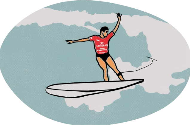 Longboard surfer